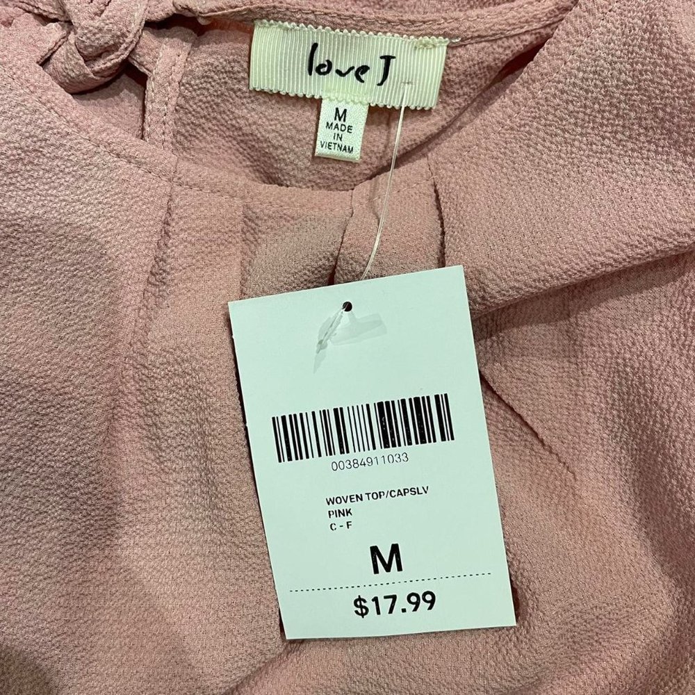 Pink Ruffle Short Sleeve Blouse - Picture 2 of 2